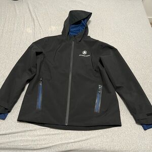 Crypto.com Black Waterproof Rain Jacket Windbreaker Mens Large L